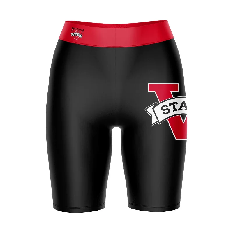 Valdosta Blazers Game Day Logo on Thigh and Waistband Black and Red Womens Bike Shorts by Vive La Fete Women's Adventure Blazer