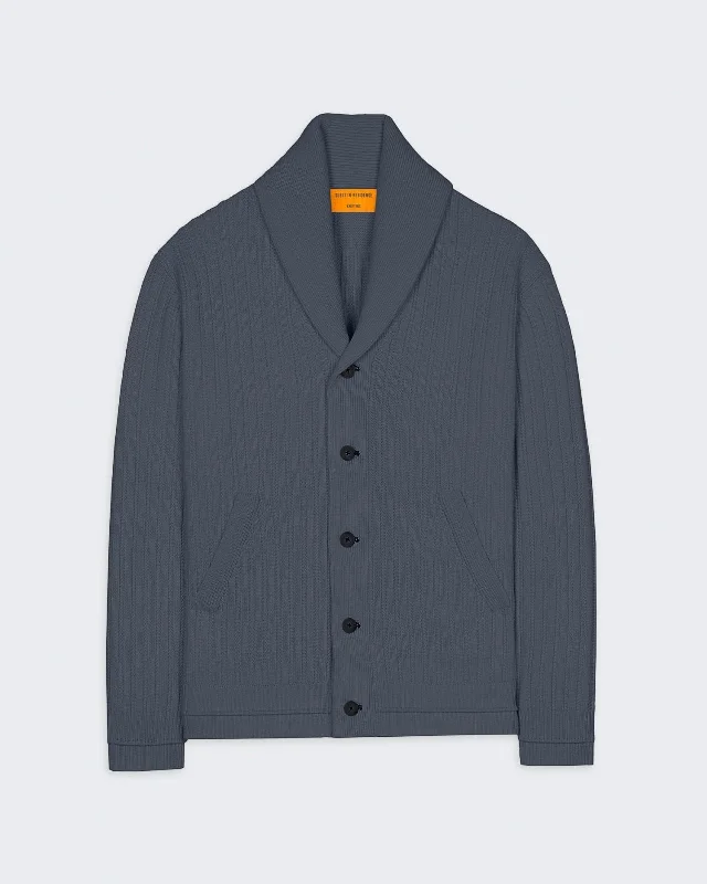 Varsity Cardigan - Charcoal Boxy Cardigan Fitted Cardigan A-Line