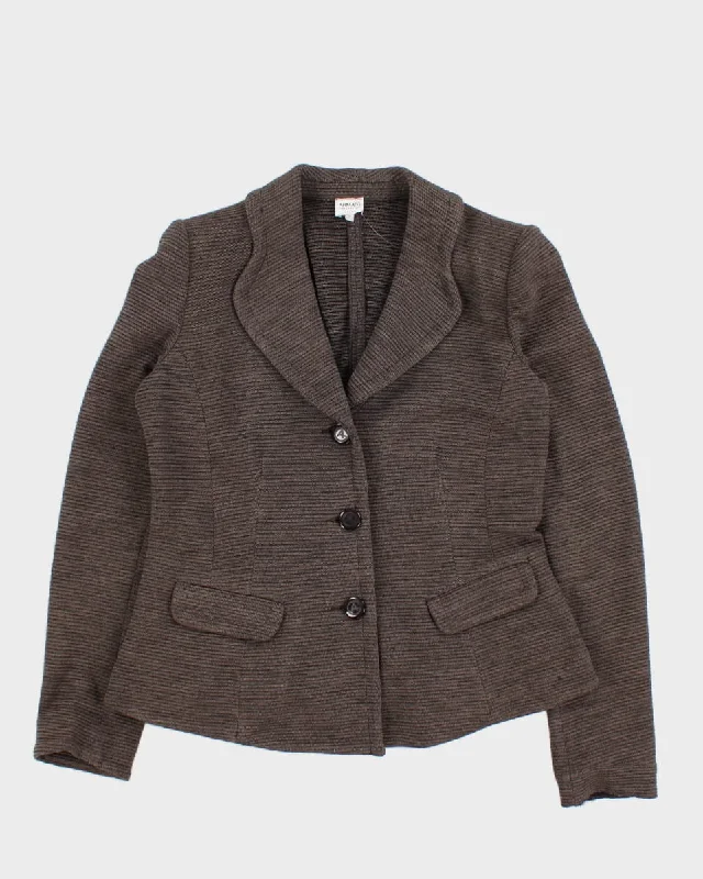 Vintage 90s Armani Collezioni Brown Ribbed Blazer - M Women's Trench Blazer