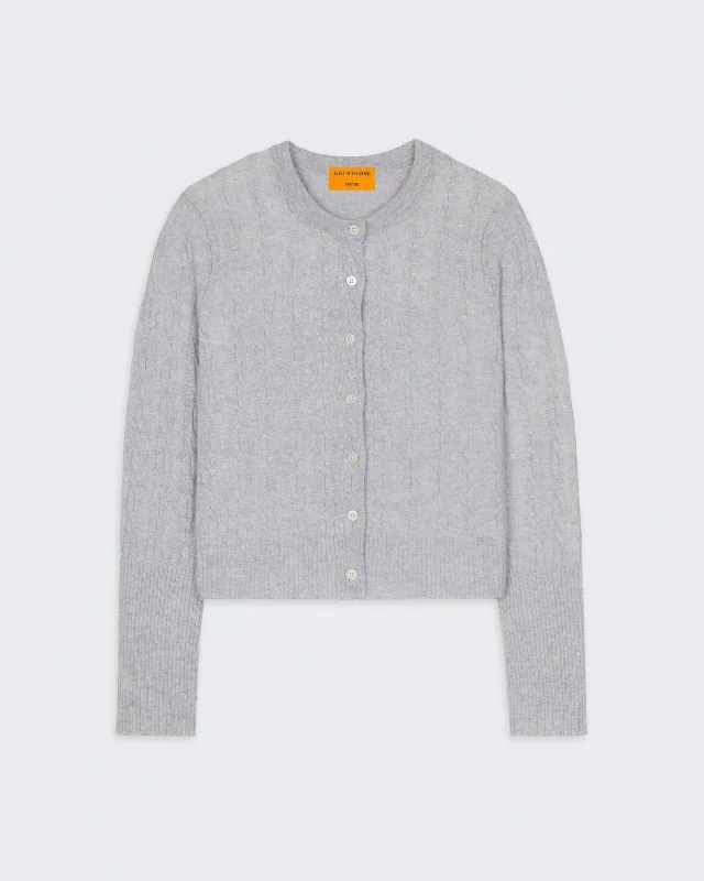 Jane Cable Cardigan - Stone Fleece Cardigan Nylon Polyester