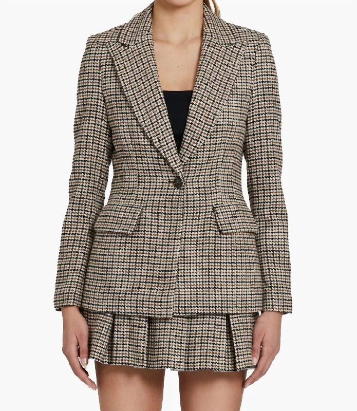 Aldridge Houndstooth Blazer Women's Party Jacket