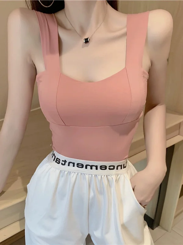 Basco Seamless Tank Tops with Inbuilt Bra open back tank
