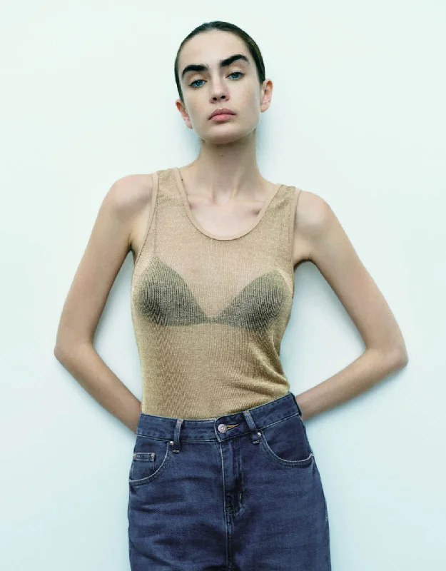 Basic Crew Neck Tank Top cropped tank top
