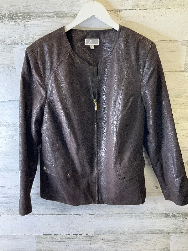Blazer By Jm Collections In Brown, Size: 1x Women's Premium Blazer