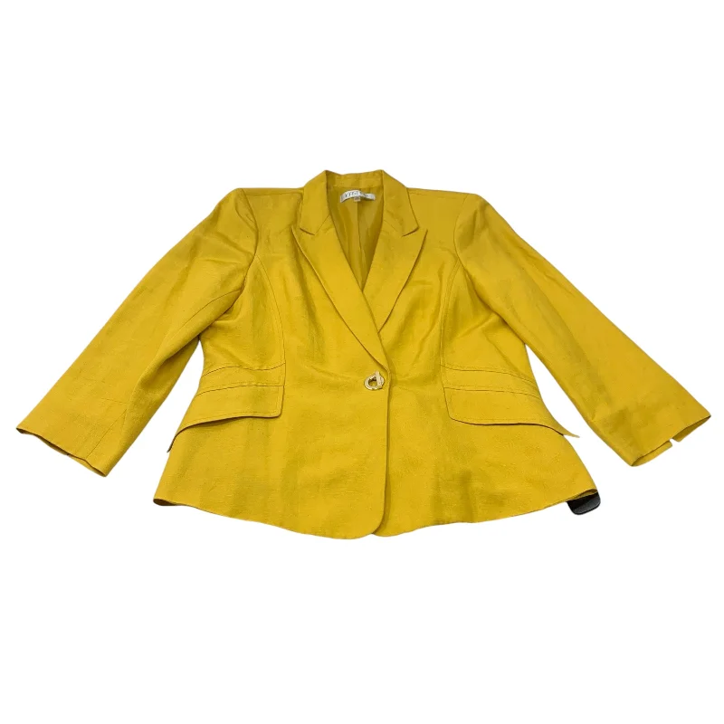 Blazer By Kasper In Yellow, Size: Petite L Spring Women's Coat