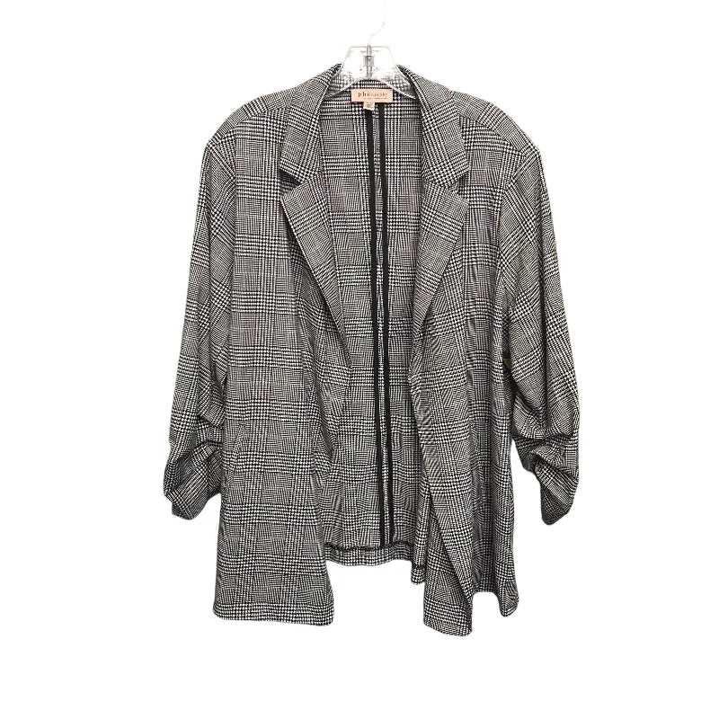 Blazer By Philosophy In Black & White, Size:3X Women's Custom Jacket