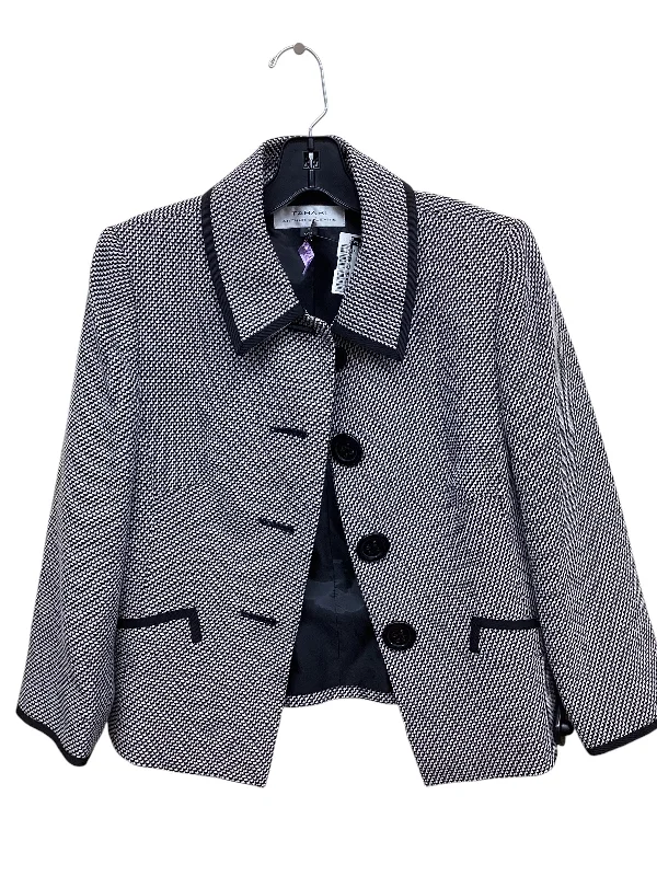 Blazer By Tahari By Arthur Levine In Black & White, Size: M Summer Women's Jacket