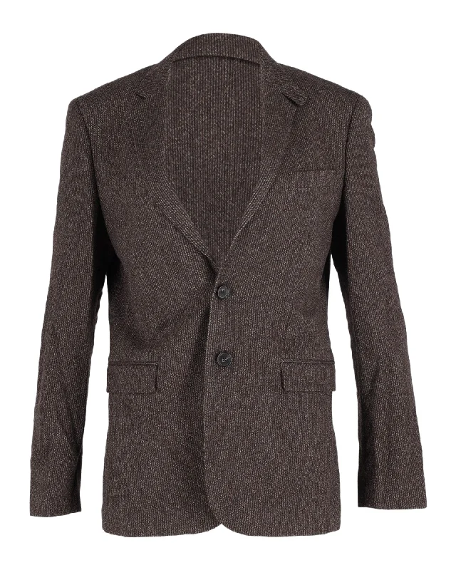 Boss Striped Blazer in Brown Cotton Women's Handmade Blazer