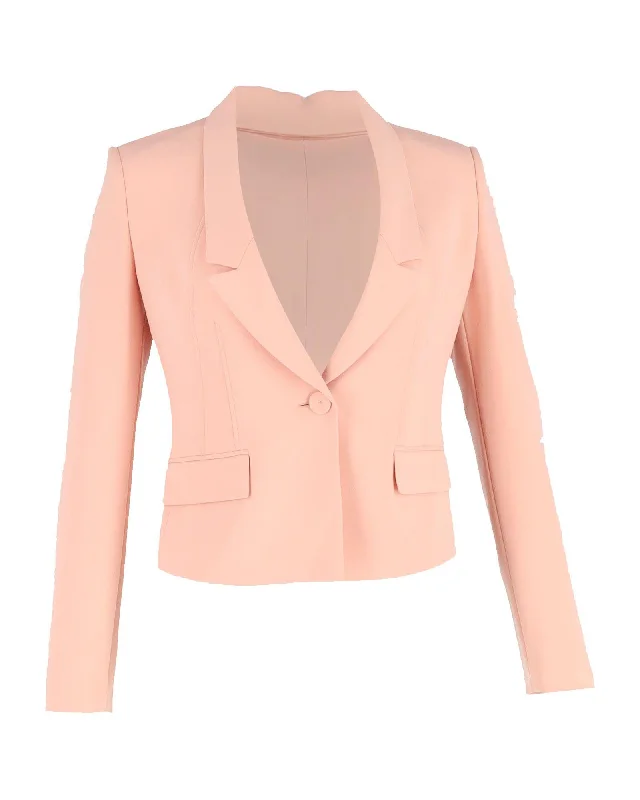Boss Tailored Cropped Blazer in Pink Viscose Women's Elegant Suit