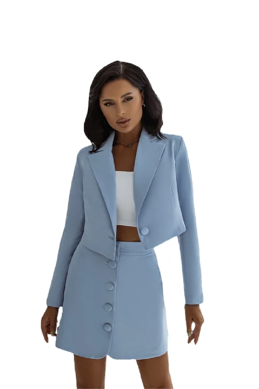 Candy Color Red Carpet Women Skirt Set 2 Pieces Slim Fit Prom Evening Party Wear Blazer Short Dress Suits Women's Leather Blazer