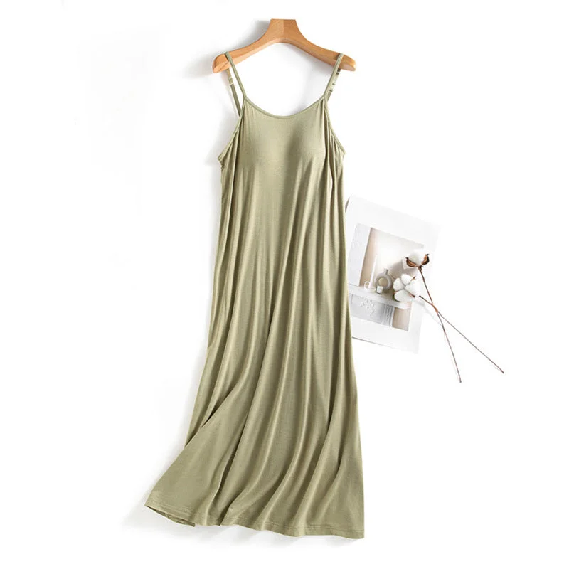 Casual Summer Built in Bra Tank Top Sleep Dresses print tank top