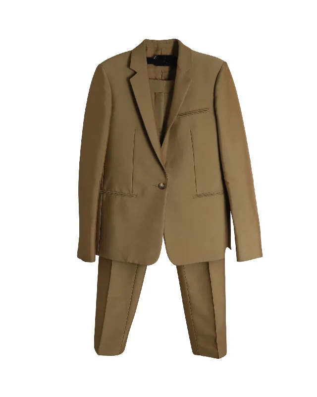 Celine Blazer and Trouser Suit Set in Brown Polyamide Milan Custom Blazer