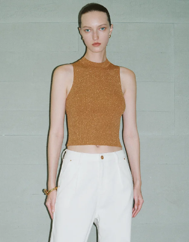 Crew Neck Knitted Tank Top summer tank top