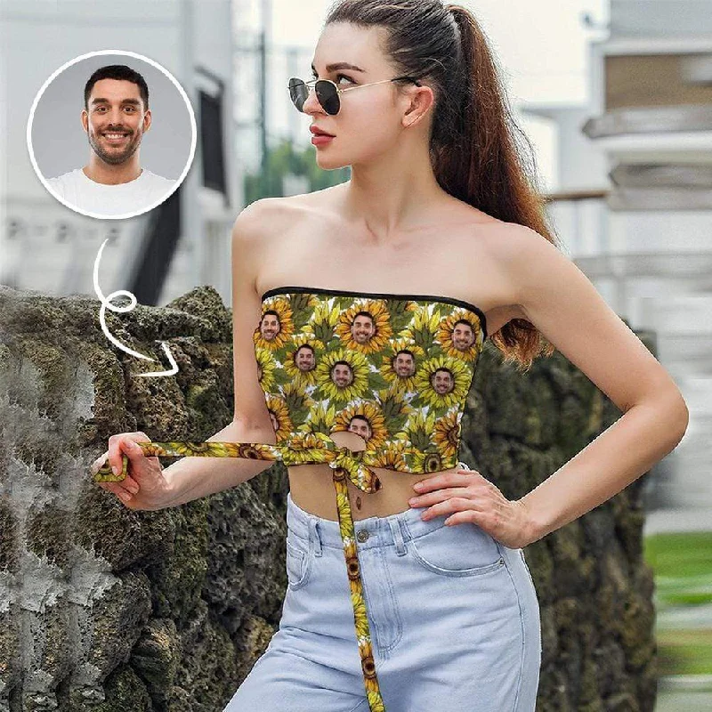 Put Husband Face on Tank Top Custom Flowers Women's Strapless Bow Tube Top for Holiday breathable tank top Put Husband Face on Tank Top Custom Flowers Women's Strapless Bow Tube Top for Holiday breathable tank top