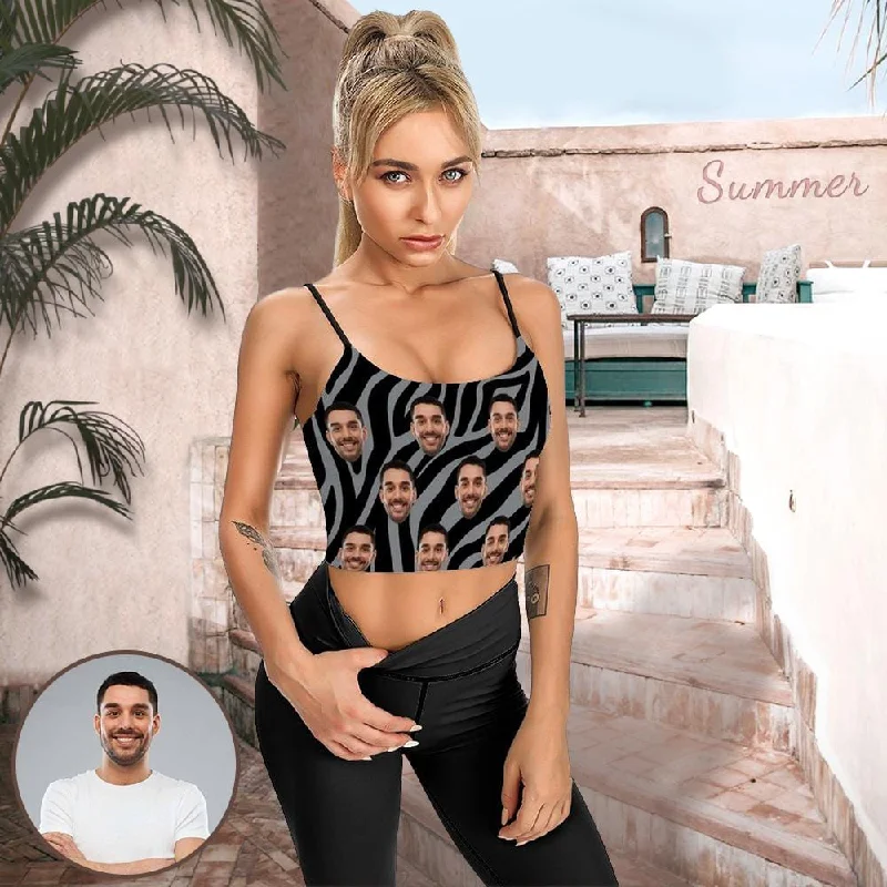 Personalized Face Tank Tops Zebra Women's Crop Camisole Top (With Chest Pad) seamless tank top Personalized Face Tank Tops Zebra Women's Crop Camisole Top (With Chest Pad) seamless tank top