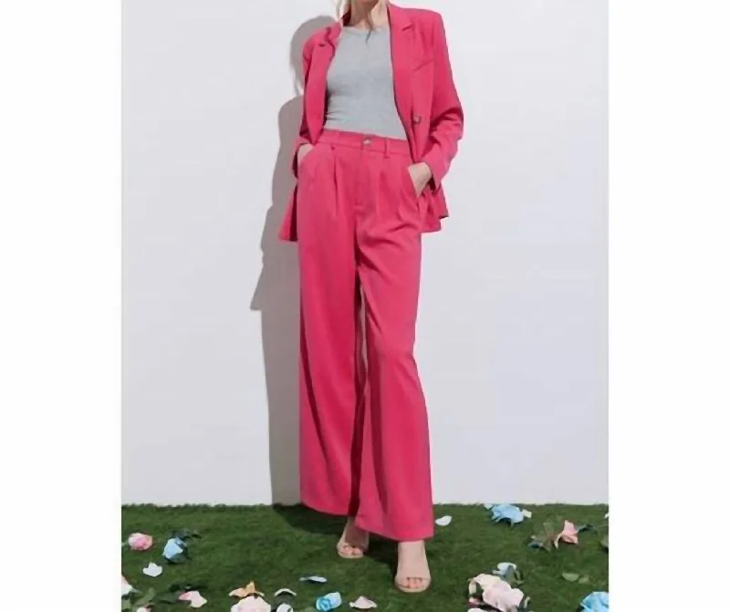 Double Breasted Blazer In Pink Women's Handmade Blazer