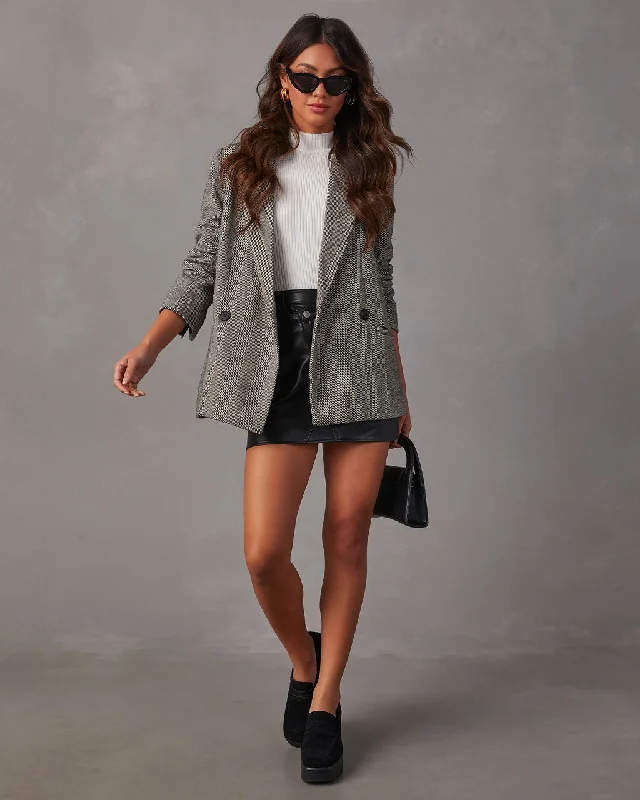Downtown Oversized Herringbone Blazer Women's Unique Blazer