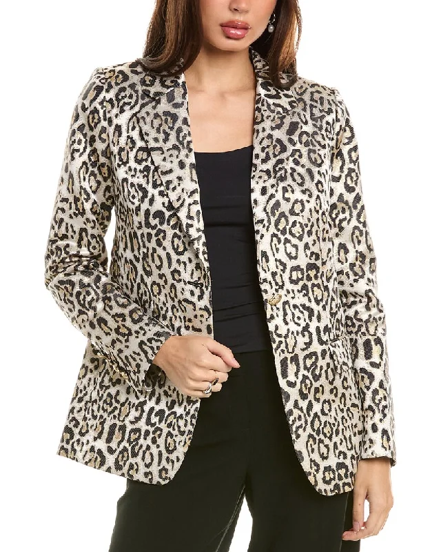 Elie Tahari Jacquard Blazer Women's Leather Blazer