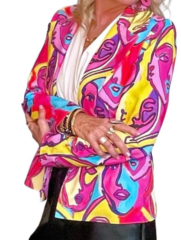 Faces Blazer In Pink Women's Premium Blazer