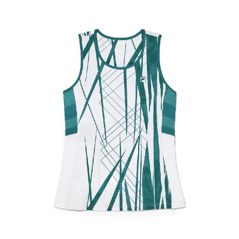 Fila La Finale Full Coverage Tank Top (Women's) - Deep Lake/White graphic tank top