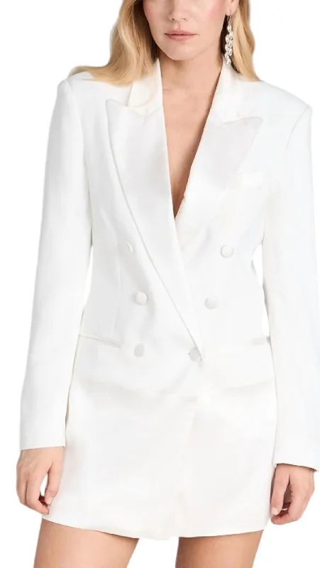 Gibson Blazer Dress W/ Satin In Ivory Fashion Women's Blazer