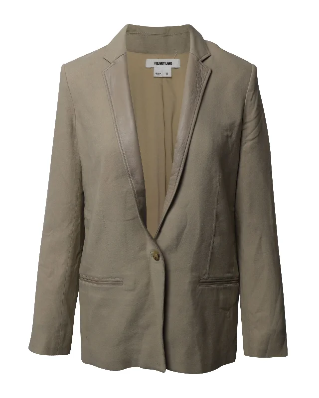 Helmut Lang Noa Single Breasted Blazer in Beige Viscose Women's Fashion Blazer