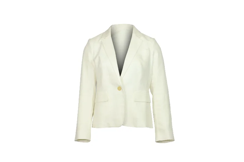 Joseph Single-Breasted Blazer in Ivory Linen Women's Premium Blazer