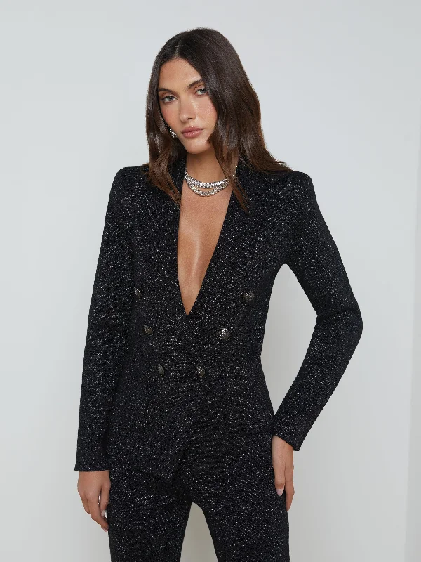 Kenzie Metallic Knit Blazer Women's Luxurious Jacket