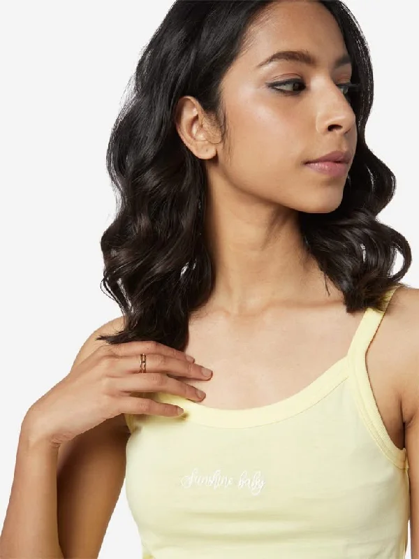Nuon Yellow Karen Text Design Tank Top seamless tank top