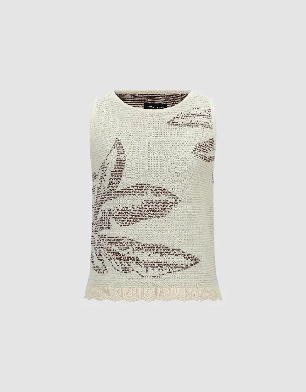 Printed Knitted Tank Top neon tank top