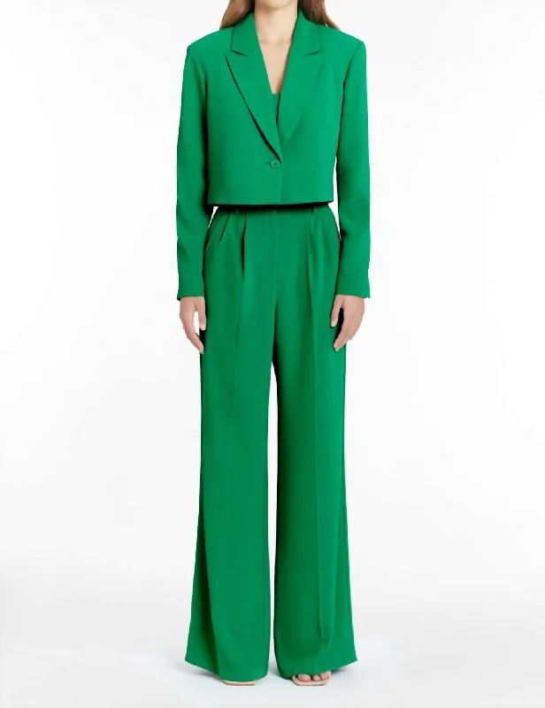 Reggie Cropped Blazer In Green Women's Classic Blazer