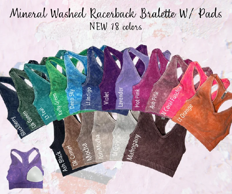 Ribbed Padded Cropped Racerback Mineral Washed Tank Top Brami bralette by Zenana - 15 colors v-neck tank top Ribbed Padded Cropped Racerback Mineral Washed Tank Top Brami bralette by Zenana - 15 colors v-neck tank top