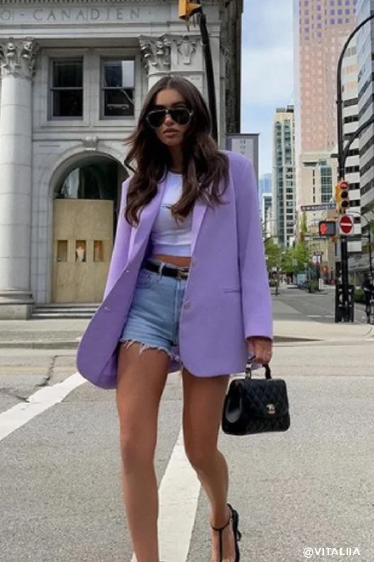 Siena Boyfriend Blazer in Candy Color Women's Short Blazer