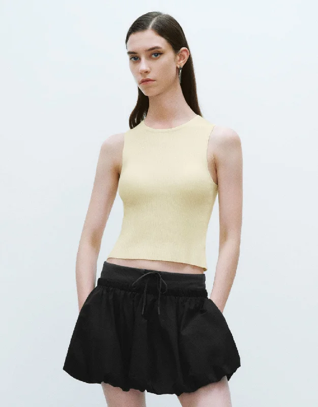 Skinny Crew Neck Knitted Tank Top relaxed fit tank