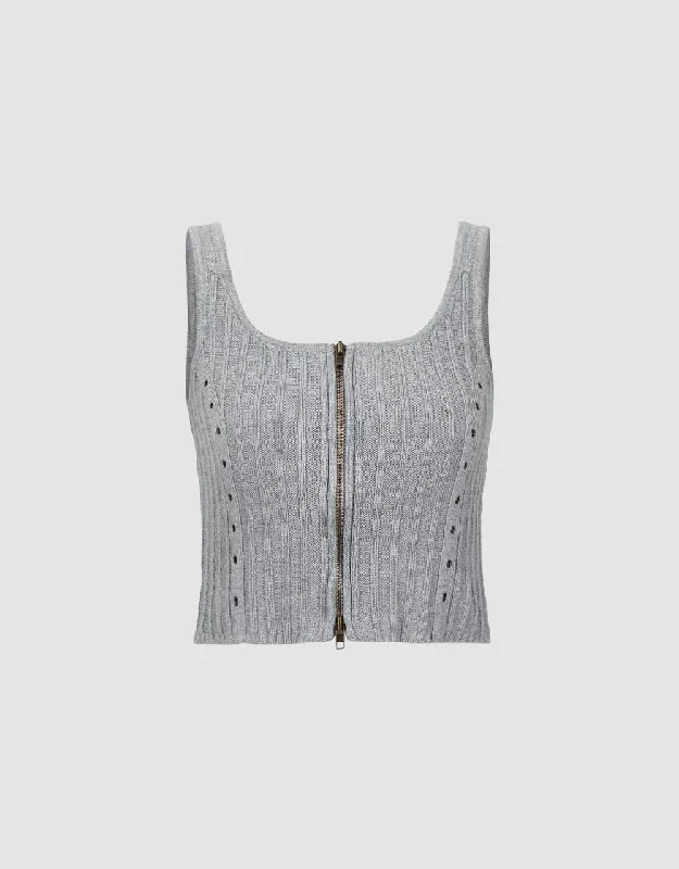 Skinny Knitted Tank Top v-neck tank top
