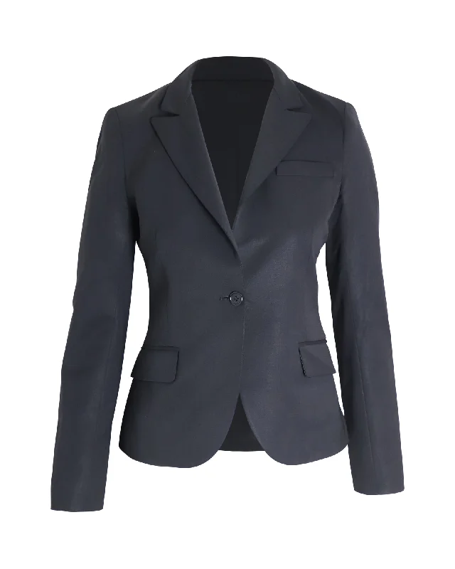 Theory Single-Breasted Blazer in Black Wool Women's Classic Blazer