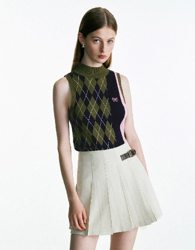 Turtle Neck Knitted Tank Top stylish tank top