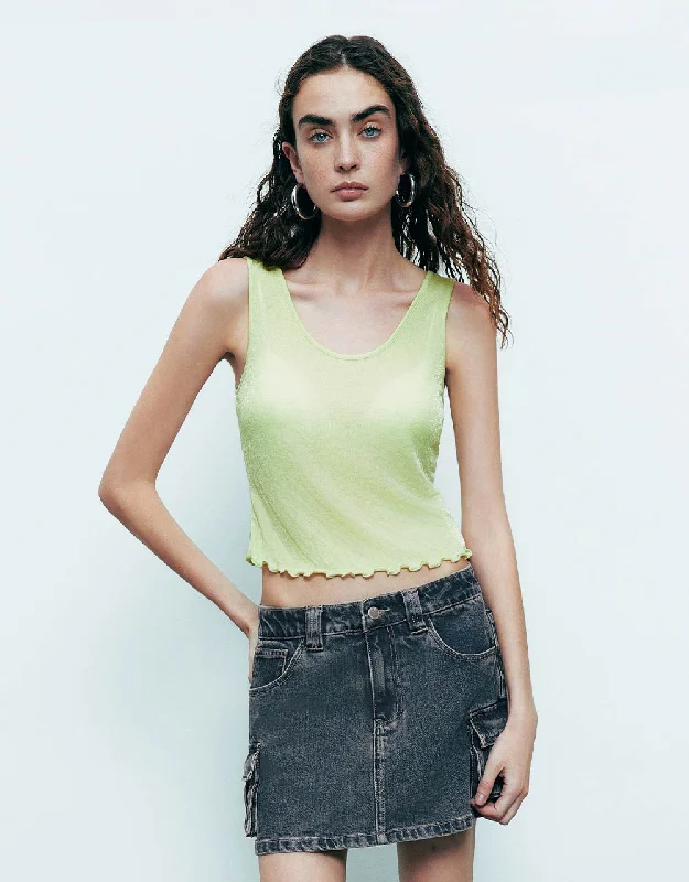 U Neck Cropped Tank Top boho tank top