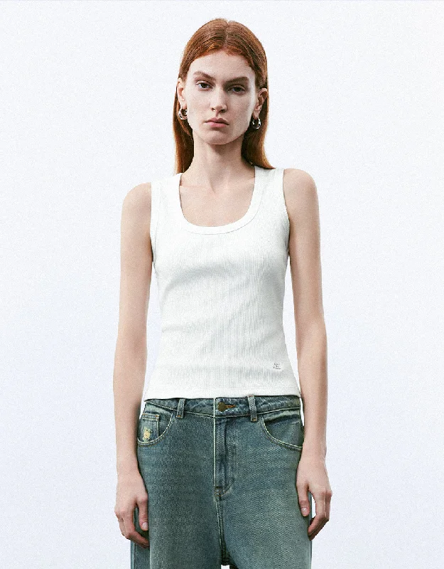 U Neck Skinny Tank Top stretchy tank top