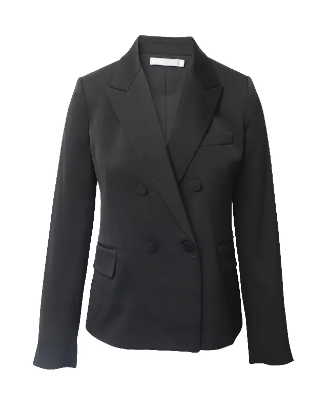 Vince Double Breasted Blazer in Black Wool New Women's Blazer