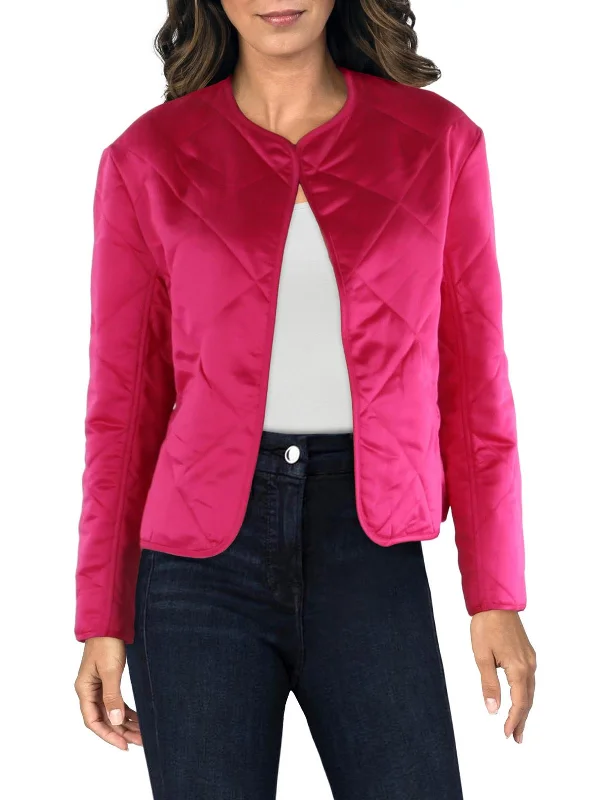 Womens Diamond Quilt Open-Front Blazer Women's Unique Blazer
