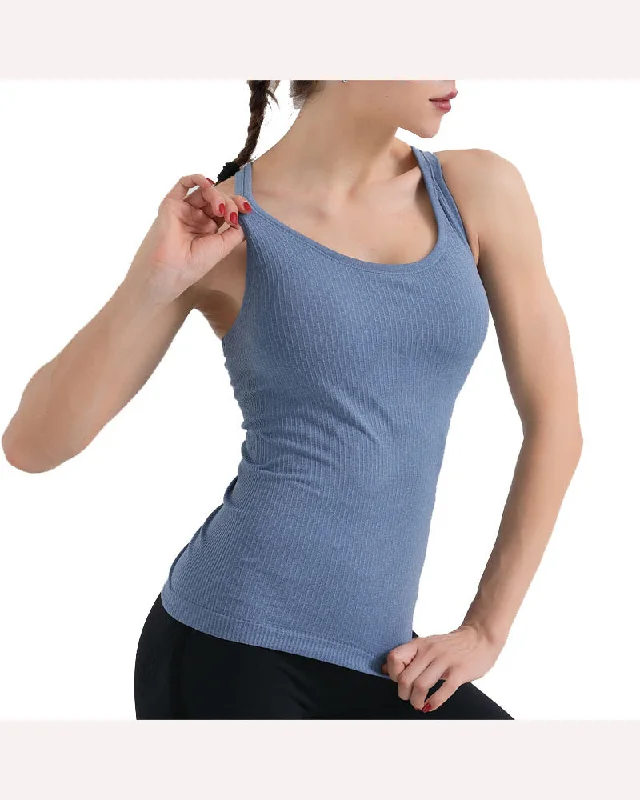 Fearless Club Strong Ribbed Tank - Blue turquoise tank top