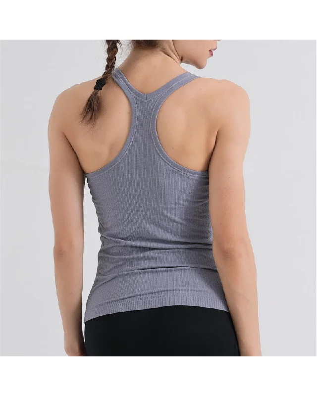 Fearless Club Strong Ribbed Tank - Light Grey sage tank top