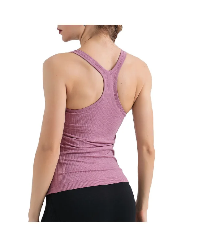 Fearless Club Strong Ribbed Tank - Pink teal tank top