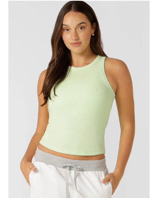 Lorna Jane Basics Rib Tank - Ice Green lightweight tank top