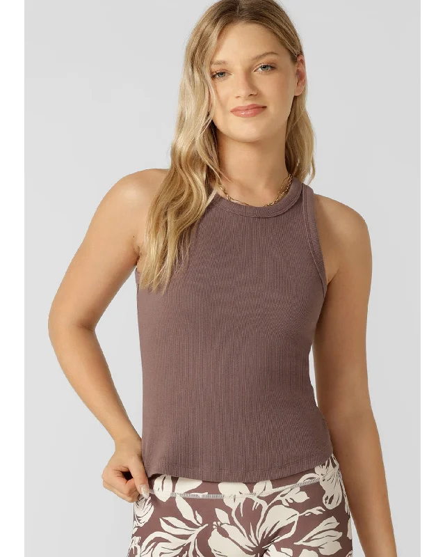 Lorna Jane Basics Rib Tank - Stone seamless tank top