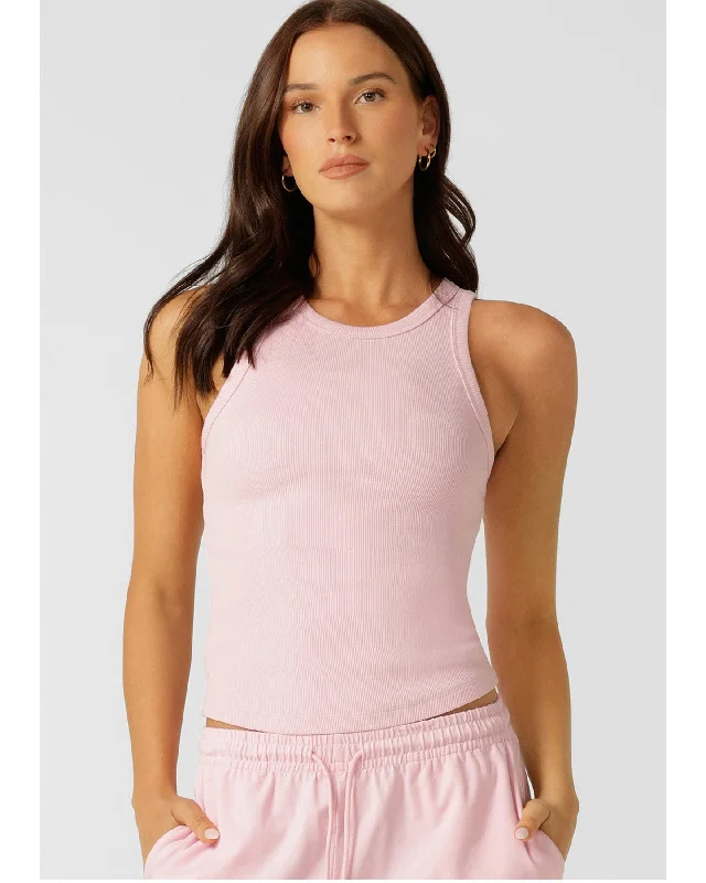 Lorna Jane Basics Rib Tank - Sweet Pink athletic tank top