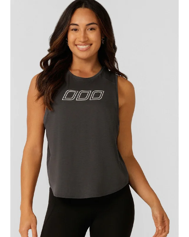 Lorna Jane Perform Active Tencel Tank - Titanium cotton tank top