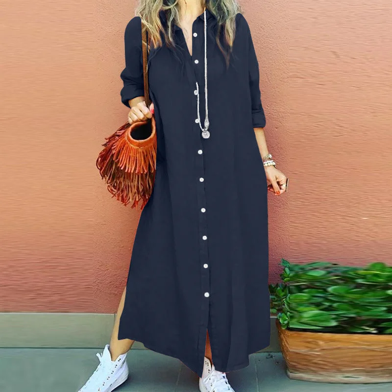 Women's Dresses, Cotton and Linen Shirts, Long Dresses, Japanese and Korean Casual Long Sleeved Cardigan Dresses Cable Knit Ribbed Knit Lace Knit Women's Dresses, Cotton and Linen Shirts, Long Dresses, Japanese and Korean Casual Long Sleeved Cardigan Dresses Cable Knit Ribbed Knit Lace Knit