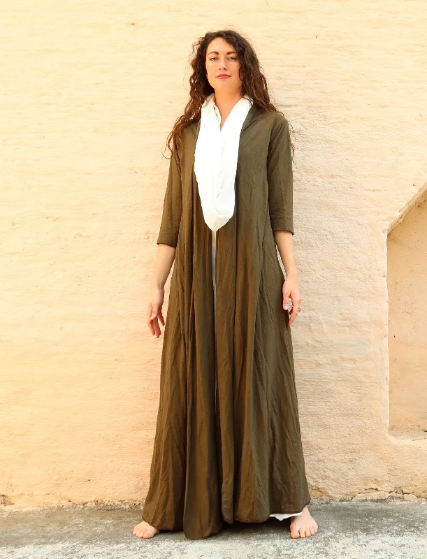 Raglan Sleeve Ojai Long Cardigan Tailored Straight A-Line